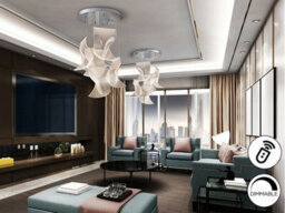 Luminosa Lighting Luminosa Velos Cluster Pendant Ceiling 5 Light Chrome Led 3000K Dimmable Remote Control - Uk Stock - thumbnail 2