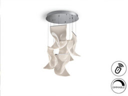 Luminosa Lighting Luminosa Velos Cluster Pendant Ceiling 5 Light Chrome Led 3000K Dimmable Remote Control - Uk Stock - thumbnail 3