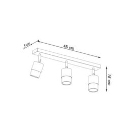 Luminosa Lighting Luminosa Nero Ceiling Spotlight Bar, Black/golden, 3X Gu10 - thumbnail 4