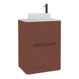 Royal Bathrooms Venice 600mm Terracotta Clay Freestanding Bathroom Countertop Vanity Unit 2 Drawer With Lyon Basin - thumbnail 7
