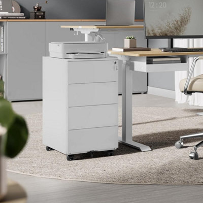 Songmics Filing Cabinet, 4 Lockable Drawers, Pre-Assembled, Office And Home Use, Organize Documents And Stationery, Cloud White - image 1