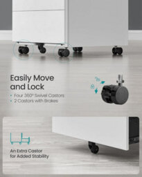 Songmics Filing Cabinet, 4 Lockable Drawers, Pre-Assembled, Office And Home Use, Organize Documents And Stationery, Cloud White - thumbnail 4