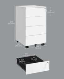 Songmics Filing Cabinet, 4 Lockable Drawers, Pre-Assembled, Office And Home Use, Organize Documents And Stationery, Cloud White - thumbnail 2