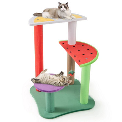 69 Cm Cute Cat Tree Multi-Level Aesthetic Fruit Cat Tower Colorful - image 1
