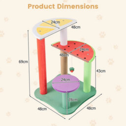 69 Cm Cute Cat Tree Multi-Level Aesthetic Fruit Cat Tower Colorful - thumbnail 2