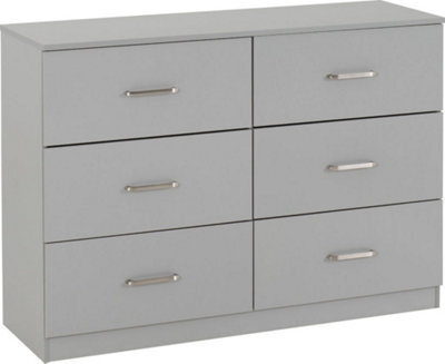 Seconique Dakota 6 Drawer Chest Of Drawers Light Grey - image 1