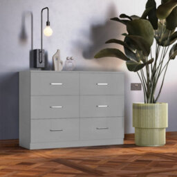 Seconique Dakota 6 Drawer Chest Of Drawers Light Grey - thumbnail 2