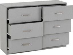 Seconique Dakota 6 Drawer Chest Of Drawers Light Grey - thumbnail 3