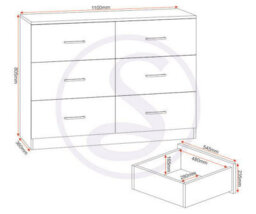 Seconique Dakota 6 Drawer Chest Of Drawers Light Grey - thumbnail 8
