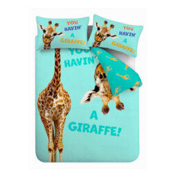 Catherine Lansfield Kids Havin A Giraffe Reversible Duvet Cover Set With Pillowcases Aqua Blue - thumbnail 6