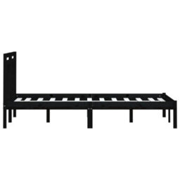 Berkfield Bed Frame Black Solid Wood Pine 200X200 Cm - thumbnail 5