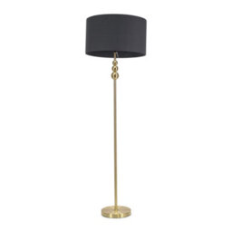 Valuelights Marissa Gold Stacked Ball Floor Lamp With Charcoal Grey Drum Shade - thumbnail 2