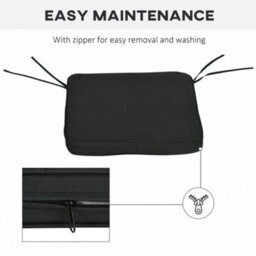 Outsunny Set Of 6 Chair Cushion Seat Pads Dining Chair W/ Straps Outdoor Black - thumbnail 7