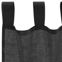 Berkfield Voile Curtains With Tab Top 2 Pcs Black - thumbnail 5