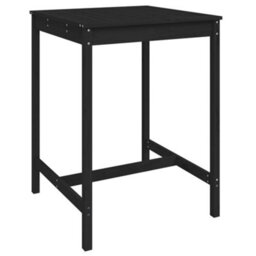 Berkfield 3 Piece Garden Bar Set Black Solid Wood Pine - thumbnail 7