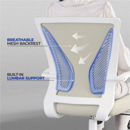 Yaheetech Beige Ergonomic Adjustable Mesh Office Chair With Mid Back And Swivel Seat - thumbnail 6