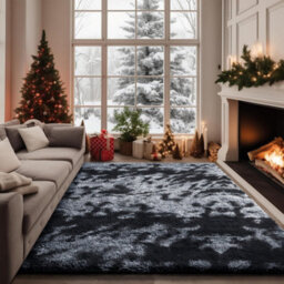 Ameha Tye Dye Grey Rugs Living Room Bedroom Area Rug Non Slip Shaggy Modern Soft Plush Carpet Non-Slip Floor Carpets 120X170 Cm - thumbnail 5