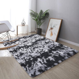 Ameha Tye Dye Grey Rugs Living Room Bedroom Area Rug Non Slip Shaggy Modern Soft Plush Carpet Non-Slip Floor Carpets 120X170 Cm - thumbnail 3