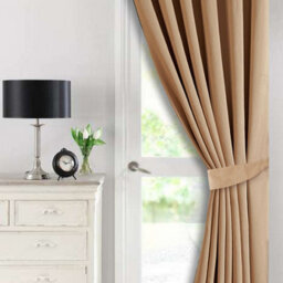 Ameha Beige 230Gsm Plain Thermal Blackout Eyelet Curtain For Bedroom Single Panel Energy Saving 66'' X 84'' Uk Home Decor - thumbnail 4
