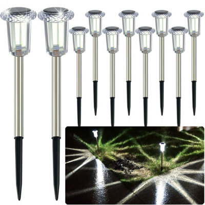 Hixyer Bright Solar Pathway Lights Outdoor 10 Pack, Upgraded Up To 12 Hours Led Landscape Lighting Waterproof Decorative For