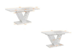 Marble Dubai Extendable Dining Tabledining Table Extendable Top 120-160Cm 6-8 Seater - thumbnail 3