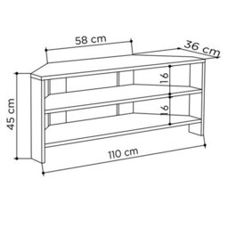 "Decortie Thales Corner Tv Stand For 32"" Tvs With Open Shelves & Soft Rounded Edge 110Cm Modern Multimedia Console, White" - thumbnail 3