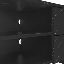 Abrihome Modern Tv Stand In Marble & Dark Wood, 2 Doors, 2 Drawers & Integrated Led - thumbnail 5