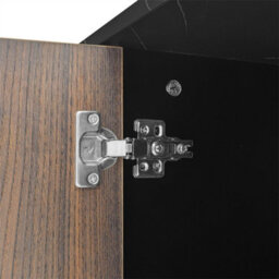 Abrihome Modern Tv Stand In Marble & Dark Wood, 2 Doors, 2 Drawers & Integrated Led - thumbnail 3