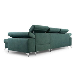 Idri L Shaped Corner Sofa Bed With Storage And Sprung Seating Light Green Left Corner Side - thumbnail 5