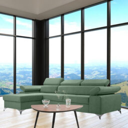 Idri L Shaped Corner Sofa Bed With Storage And Sprung Seating Light Green Left Corner Side - thumbnail 1