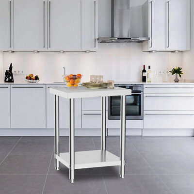 60Cm Stainless Steel Kitchen Food Prep Table Commercial Work Table Bench - image 1
