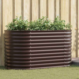 Berkfield Garden Raised Bed Brown 160 X 80 X 81 Cm Steel - thumbnail 1