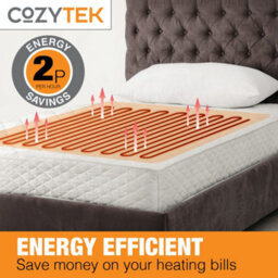 Cozytek Single Electric Blanket 135 X 65Cm Polyester White Underblanket 3 Heat Settings Heated Sheet & Ties - thumbnail 3