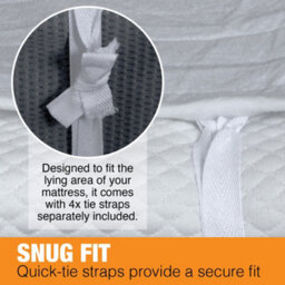 Cozytek Single Electric Blanket 135 X 65Cm Polyester White Underblanket 3 Heat Settings Heated Sheet & Ties - thumbnail 5