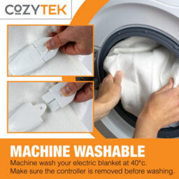 Cozytek Single Electric Blanket 135 X 65Cm Polyester White Underblanket 3 Heat Settings Heated Sheet & Ties - thumbnail 6