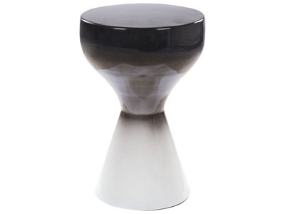 Beliani Two-Tone Side Table Black And White Iron 30 X 30 X 45 Cm Accent End Table - image 1