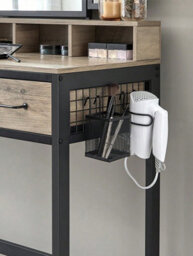 Songmics Vasagle Vasagle, Dressing Table With 3 Piece Folding Mirror, Hairdryer Holder, Cosmetic Table With Padded Stool, 3 Drawers - thumbnail 4