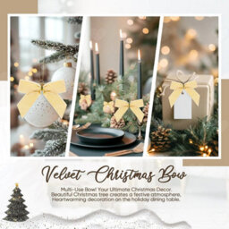 Amorly 24Pcs Rustic Velvet Ribbon Twist Tie Bows, Craft Ornaments For Christmas Tree, Xmas Wreaths, Garlands And Holiday Gift Decoration - thumbnail 7