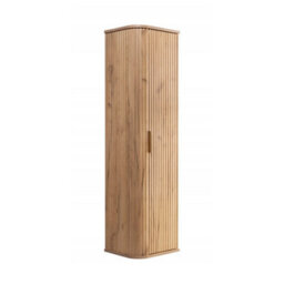 Heze Furniture Elegance Glamour Style 2 Bathroom Cabinets Set 60Cm Vanity Unit & Tall Cabinet In Gold Craft Oak - thumbnail 4