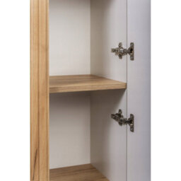 Heze Furniture Elegance Glamour Style 2 Bathroom Cabinets Set 60Cm Vanity Unit & Tall Cabinet In Gold Craft Oak - thumbnail 7