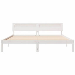 Berkfield With Led Strip Lights With Headboard White 200 X 200 Cm Wood - thumbnail 5