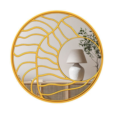 Gainoom Gold Wall Mirror 80 Cm Large Round Wall Decorative Mirror - image 1