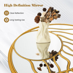 Gainoom Gold Wall Mirror 80 Cm Large Round Wall Decorative Mirror - thumbnail 7