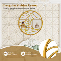 Gainoom Gold Wall Mirror 80 Cm Large Round Wall Decorative Mirror - thumbnail 8