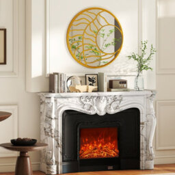 Gainoom Gold Wall Mirror 80 Cm Large Round Wall Decorative Mirror - thumbnail 5