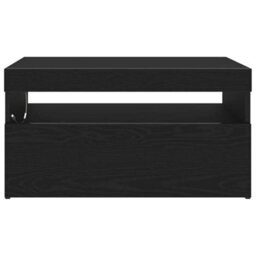 Berkfield Tv Stand With Led Lights - Black Oak - 75X35X40 Cm - Made Of Engineered Wood - thumbnail 7