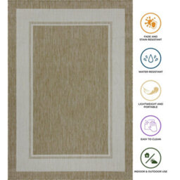 Homeart Outdoor Rugs Easy Cleaning Area Rugs For Balcony,garden,picnic,uv Weather Resistant  Beige Cream, 180 X 270 Cm - thumbnail 6