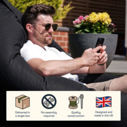 Icon Giant Indoor Outdoor Bean Bag Floor Cushion Black - thumbnail 3