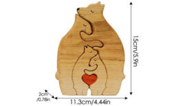 Diy Wooden Puzzle Mother Child Bear Set Embracing Bear Family Set Decoration 4Pcs - thumbnail 2