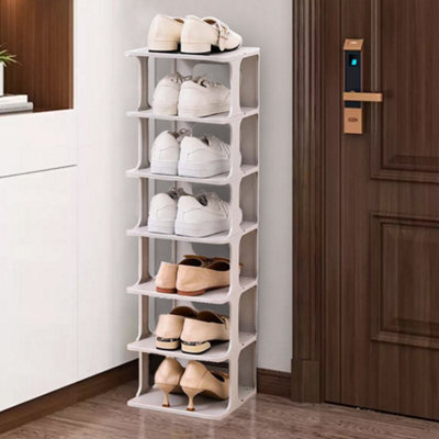 Living And Home 6-Tier 6-Pair Off-White Stackable Plastic Shoe Rack Shoe Storage Organizer For Closet Bedroom Entryway - image 1